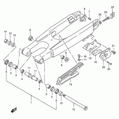 Схема вузла: Задній важіль підвіски (Model w) для Suzuki RM250