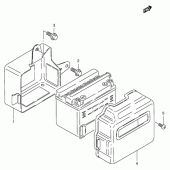 Схема вузла: Кріплення акумулятора Suzuki TS125