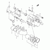 Схема вузла: Задній гальмівний супорт для Suzuki DR800