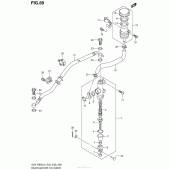 Схема узла: Задний тормозной цилиндр для Suzuki GSX-R600