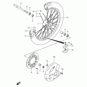 Схема узла: Переднее колесо (Model t) для Suzuki RM125