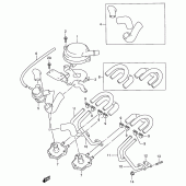 Схема вузла: Система індукції повітря (E18, e39) для Suzuki RF900