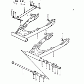 Схема узла: Задний рычаг подвески для Suzuki GSX750