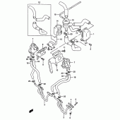 Схема вузла: Система індукції повітря (Gsf1200st/sv/sw/sx/sy e18) для Suzuki GSF1200 Bandit