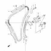 Схема узла: Цепь ГРМ & Натяжитель & Успокоитель для Suzuki GSX1200
