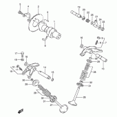 Схема вузла: Розподільний вал & Клапан для Suzuki DR650 DR650RE