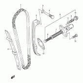 Схема вузла: Ланцюг ГРМ & Натягувач & Заспокоювач для Suzuki DR-Z125 DR-Z125
