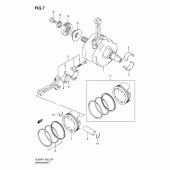 Схема вузла: Колінчастий вал & Поршень для Suzuki DL650 V-Strom