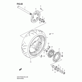 Схема вузла: Заднє колесо Suzuki GSX-R750