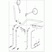 Схема узла: Руль & Тросики (Model k2/k3/k4) для Suzuki VL250 Intruder LC