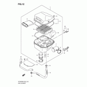 Схема узла: Воздушный фильтр для Suzuki SFV650 Gladius