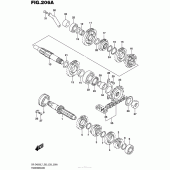 Схема вузла: Трансмісія для Suzuki DR-Z400 DR-Z400S