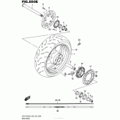 Схема вузла: Заднє колесо (Gsx-R1000Al6 E33) для Suzuki GSX-R1000