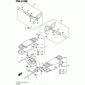 Схема узла: Подножки (Vl1500Btl7 E28) для Suzuki VL1500 Boulevard C90T B.O.S.S