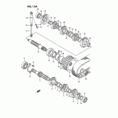 Схема вузла: Трансмісія (Model m/r e2, e4, e15, e16, e17, e18, e22, e25, e39, e53) для Suzuki LS650 Savage