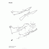 Схема вузла: Side Leg Shield (An400A L2 E33) для Suzuki AN400 Burgman (EU analogue of SkyWave)