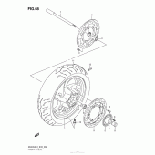Схема вузла: Переднє колесо (An400Zal3 E28) для Suzuki AN400 Burgman (EU analogue of SkyWave)