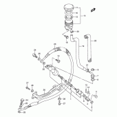 Схема вузла: Задній гальмівний циліндр Suzuki DR800