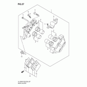 Схема вузла: Задній гальмівний супорт для Suzuki VL1500 Boulevard C90T