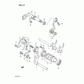 Схема узла: Копирный вал & Вилки & Вал переключения для Suzuki RM125