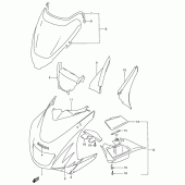 Схема вузла: Передній обтічник (Rf900rt/rv) для Suzuki RF900