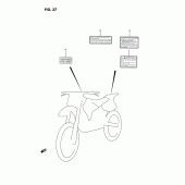 Схема вузла: Інформаційні наклейки для Suzuki RM125