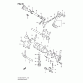 Схема вузла: Копірний вал & Вилки & Вал перемикання для Suzuki EN125