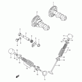 Схема вузла: Розподільний вал & Клапан для Suzuki DR-Z400 DR-Z400