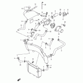 Схема узла: Патрубок системы охлаждения для Suzuki TL1000