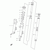 Схема вузла: Передня вилка (Model k1) для Suzuki SV650