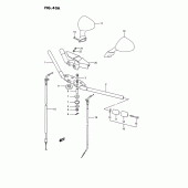 Схема вузла: Кермо & Тросики (Model l/m/n/p/r) для Suzuki GSX1100
