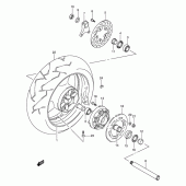 Схема вузла: Заднє колесо Suzuki GSX1300 Hayabusa
