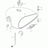 Схема вузла: Паливний бак для Suzuki GZ125 Marauder