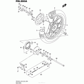 Схема вузла: Заднє колесо Suzuki DR200 DR200S
