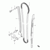 Схема вузла: Ланцюг ГРМ & Натягувач & Заспокоювач Suzuki LS650 Boulevard S40