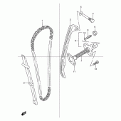 Схема узла: Цепь ГРМ & Натяжитель & Успокоитель для Suzuki TU125