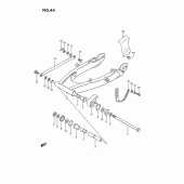 Схема вузла: Задній важіль підвіски для Suzuki TS185