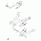 Схема вузла: Підніжка & Заднє гальмо для Suzuki GS500