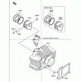 Схема узла: Цилиндр & Поршень для Suzuki DR-Z110