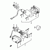Схема вузла: Поворотники (E2, E21, E22) для Suzuki RGV250