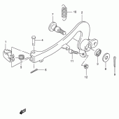 Схема вузла: Заднє гальмо для Suzuki RM125