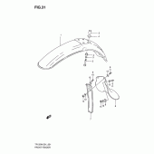 Схема вузла: Переднє крило (Model x/w) для Suzuki TF125