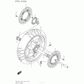 Схема вузла: Переднє колесо для Suzuki AN650 Burgman (EU analogue of SkyWave)