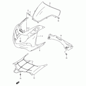 Схема вузла: Передній обтічник (Model k1) для Suzuki GSX-R600