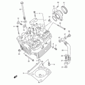 Схема вузла: Головка циліндра для Suzuki DR-Z250