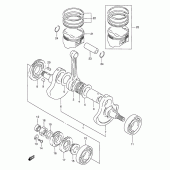 Схема вузла: Колінчастий вал & Поршень для Suzuki DR350