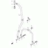 Схема вузла: Передній гальмівний шланг Suzuki GSX-R750