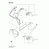 Схема вузла: Передній бічний обтічник (Gsx1300rl1 e51) для Suzuki GSX1300 Hayabusa