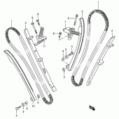 Схема вузла: Ланцюг ГРМ & Натягувач & Заспокоювач Suzuki VS800 Intruder 800