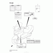 Схема вузла: Інформаційні наклейки (An650A L2 E28) для Suzuki AN650 Burgman (EU analogue of SkyWave)